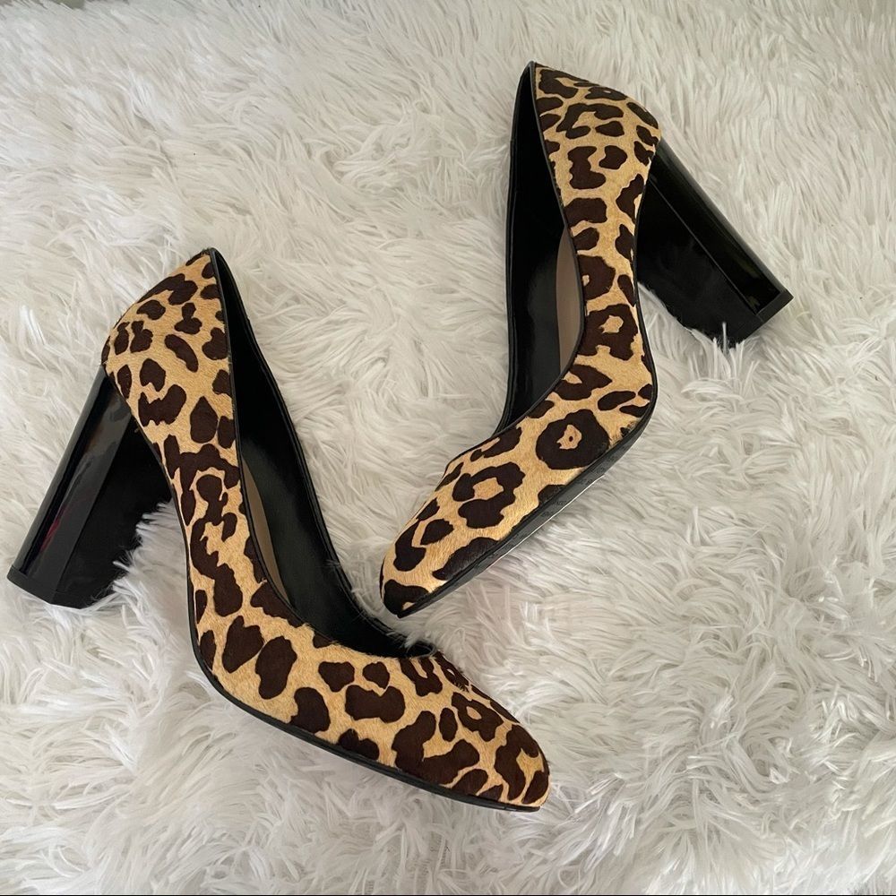 Donald Pliner Women’s Hadley Calf Hair Block Heel Pump animal print sz 8.5M